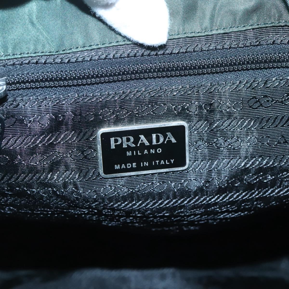 PRADA Backpack Nylon Green Silver Auth 127191