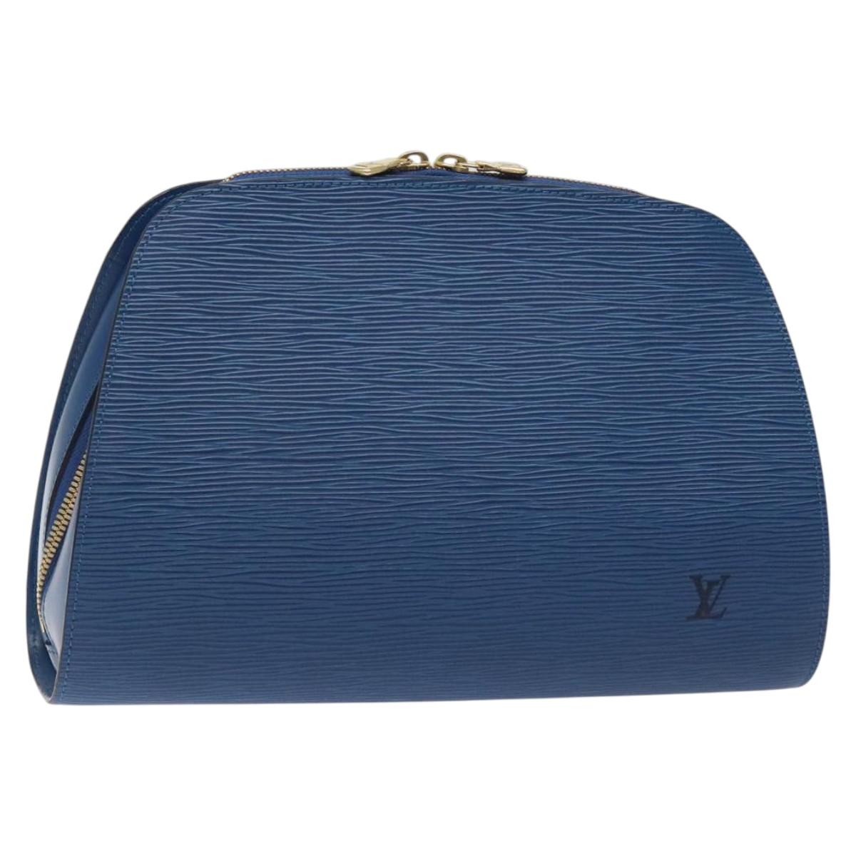LOUIS VUITTON Epi Dauphine GM Pouch Blue M48435 LV Auth 127205