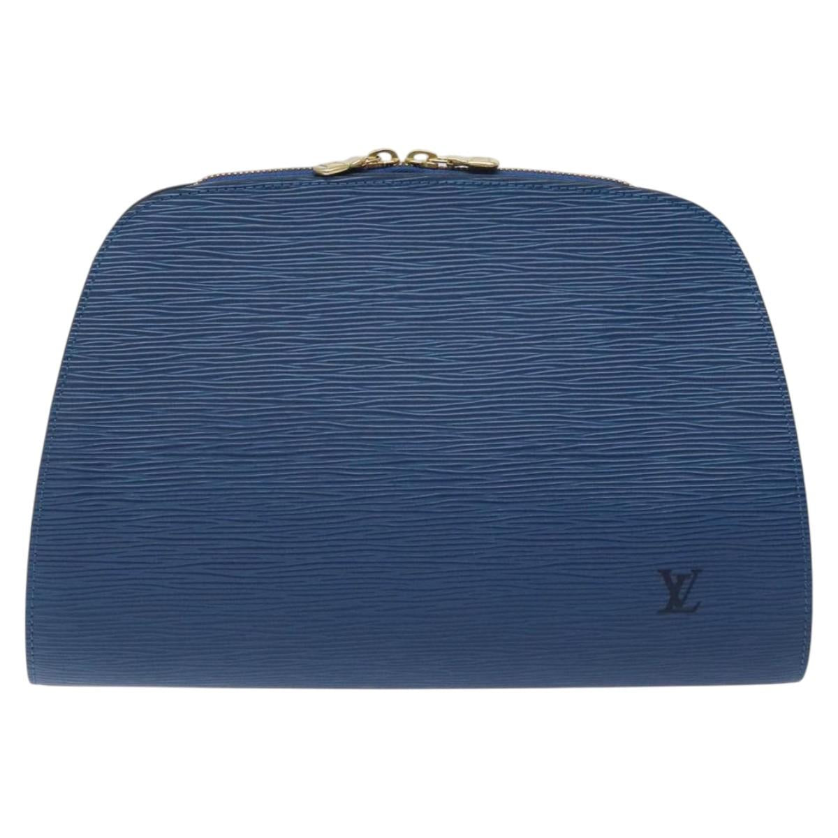 LOUIS VUITTON Epi Dauphine GM Pouch Blue M48435 LV Auth 127205