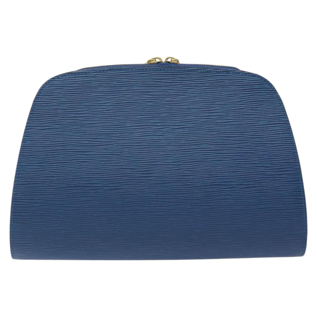 LOUIS VUITTON Epi Dauphine GM Pouch Blue M48435 LV Auth 127205
