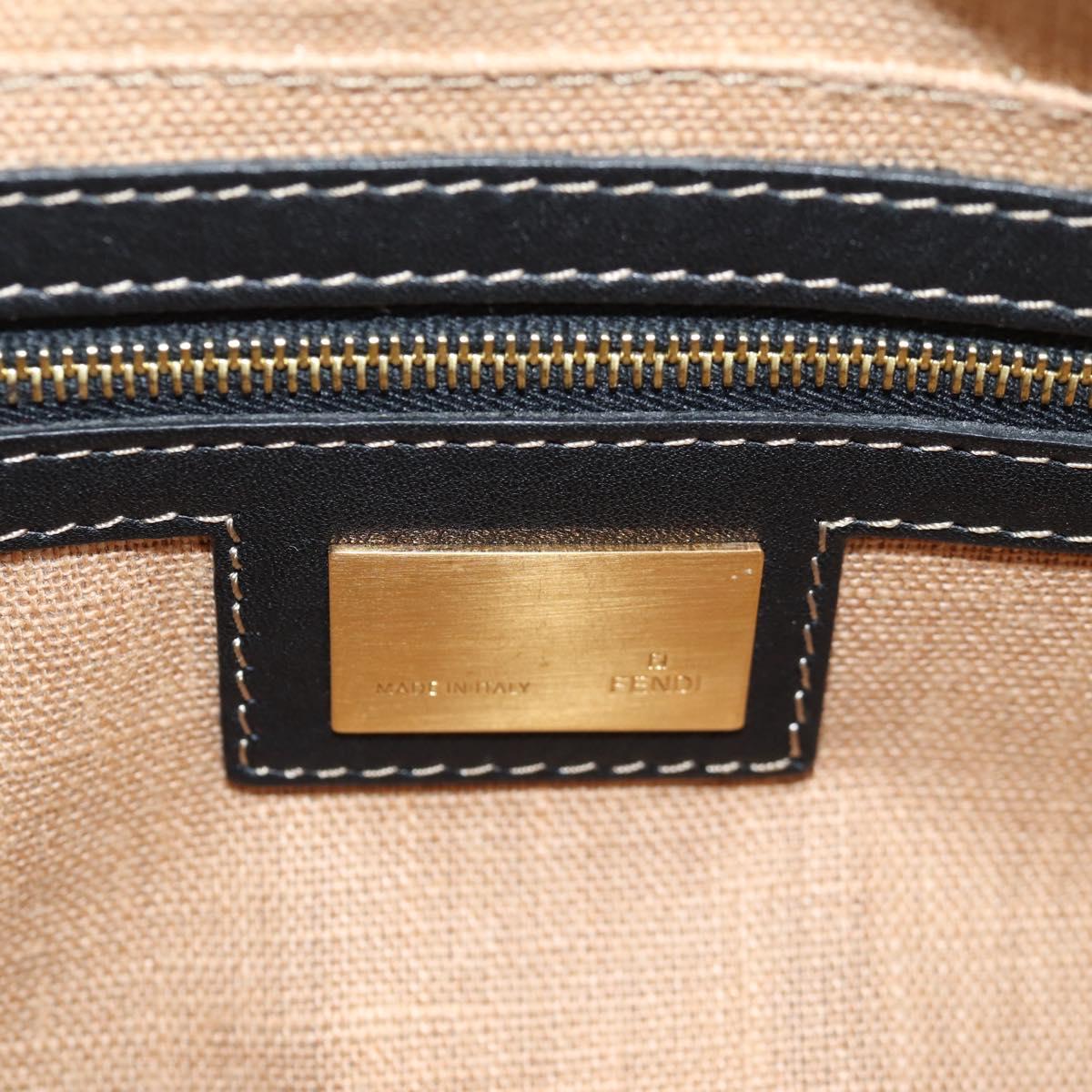 FENDI Mamma Baguette Shoulder Bag Coated Canvas Brown Gold Auth 127210SM