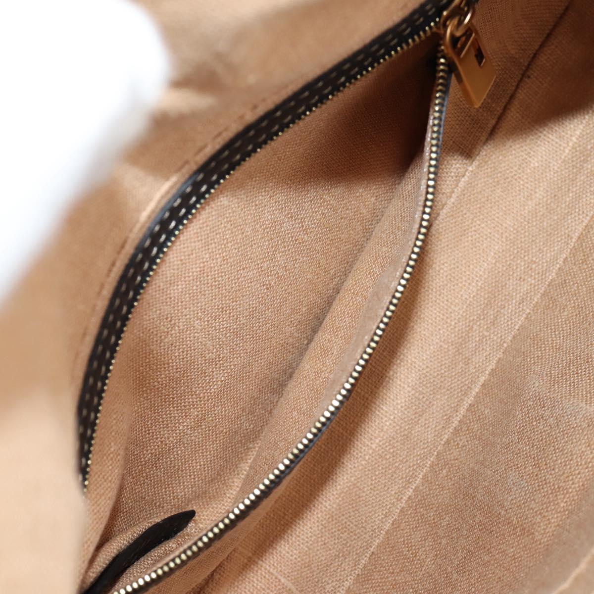FENDI Mamma Baguette Shoulder Bag Coated Canvas Brown Gold Auth 127210SM