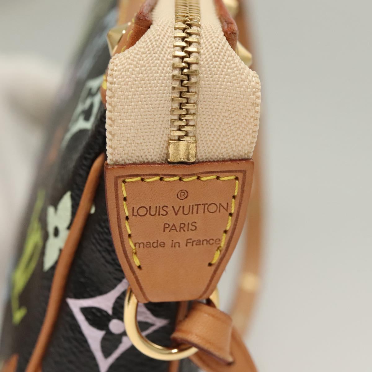 LOUIS VUITTON Monogram Multicolor Pochette Accessoires Black M92648 Auth 127223SAV