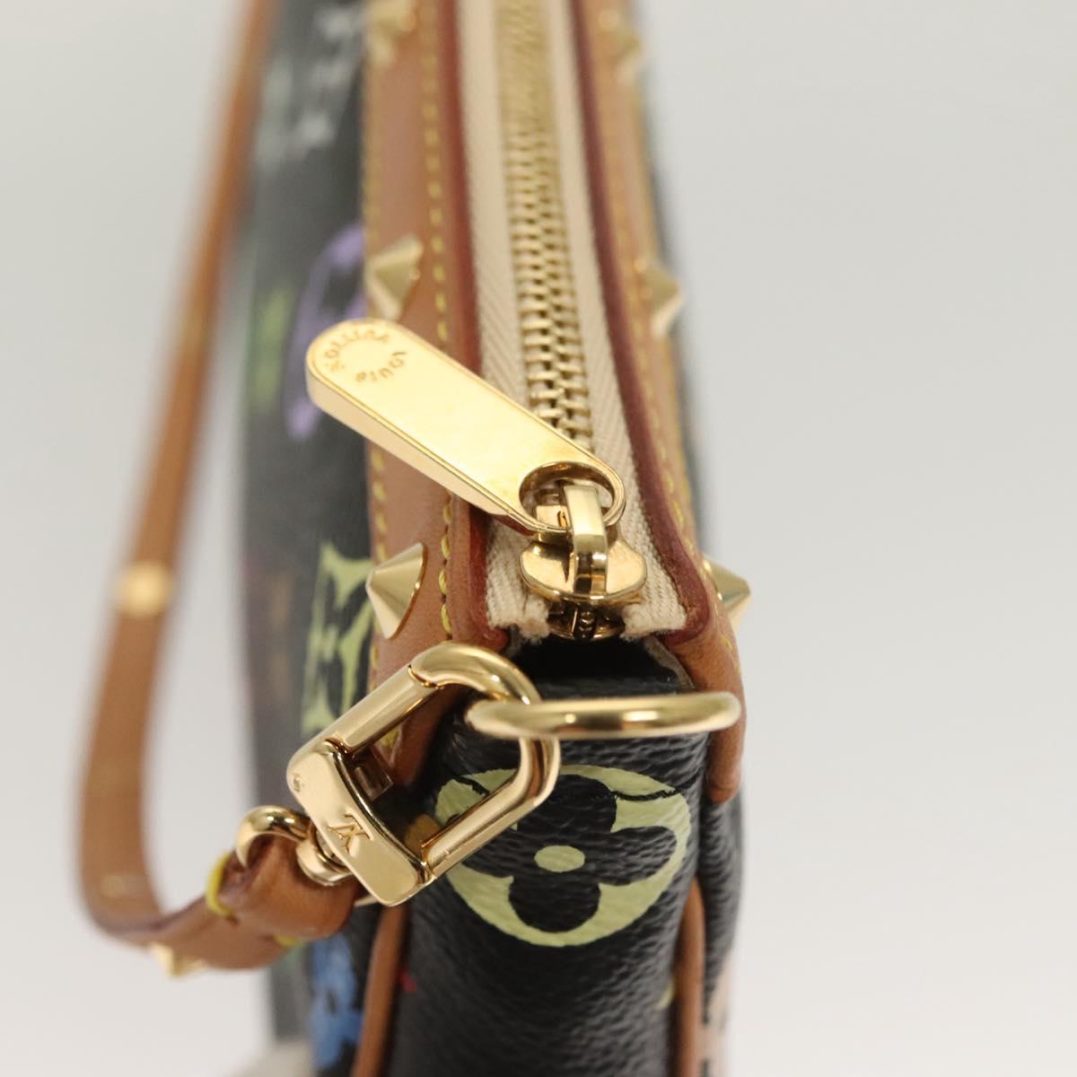 LOUIS VUITTON Monogram Multicolor Pochette Accessoires Black M92648 Auth 127223SAV
