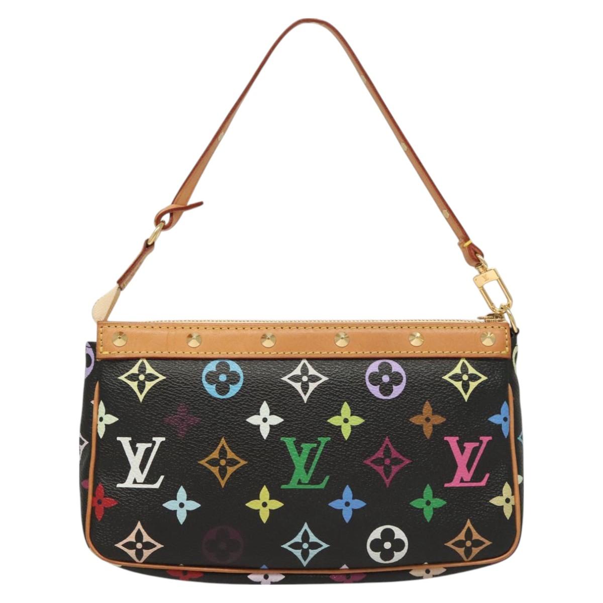 LOUIS VUITTON Monogram Multicolor Pochette Accessoires Black M92648 Auth 127223V