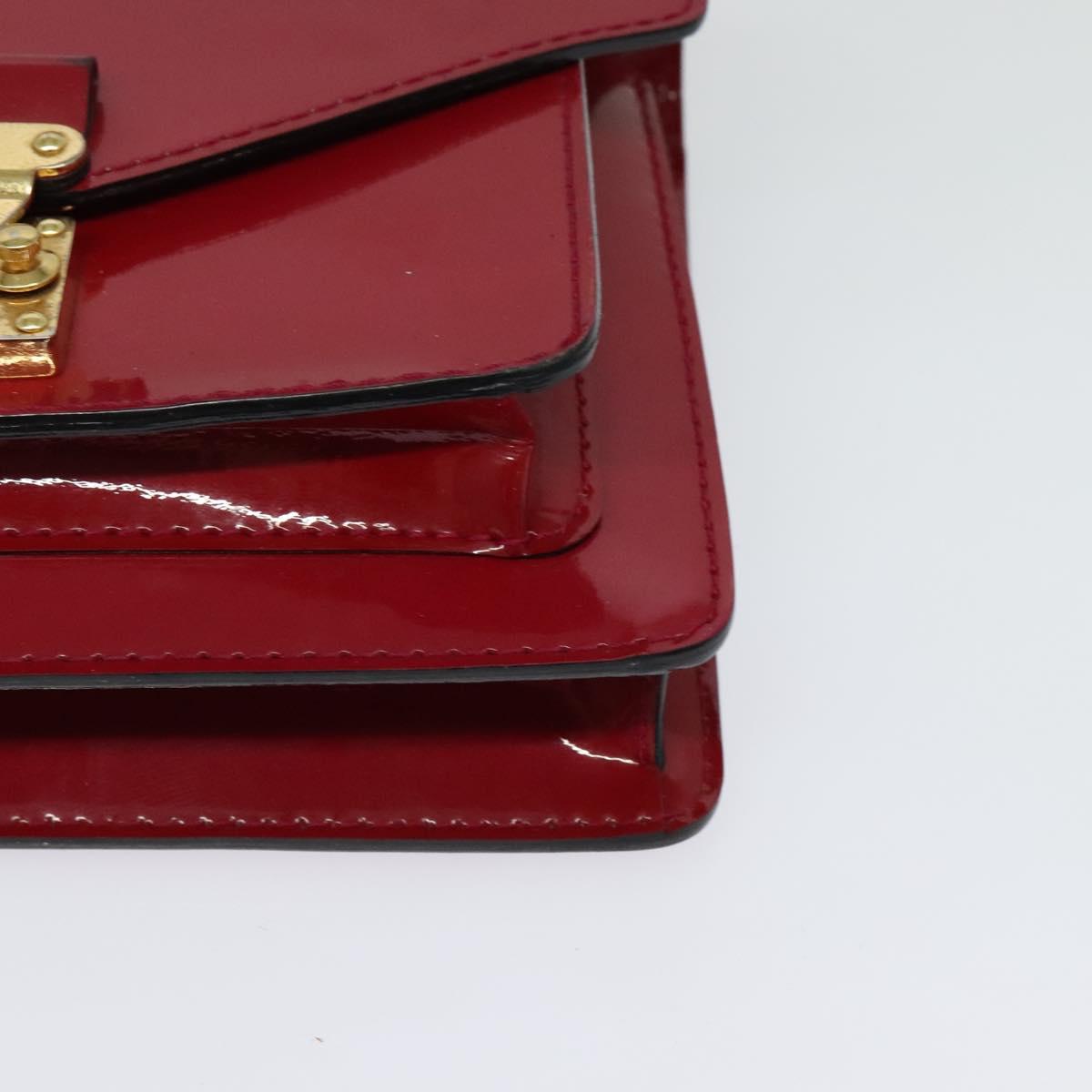 LOUIS VUITTON Vernis Monceau BB Hand Bag 2way Rose Andian M91579 LV Auth 127225