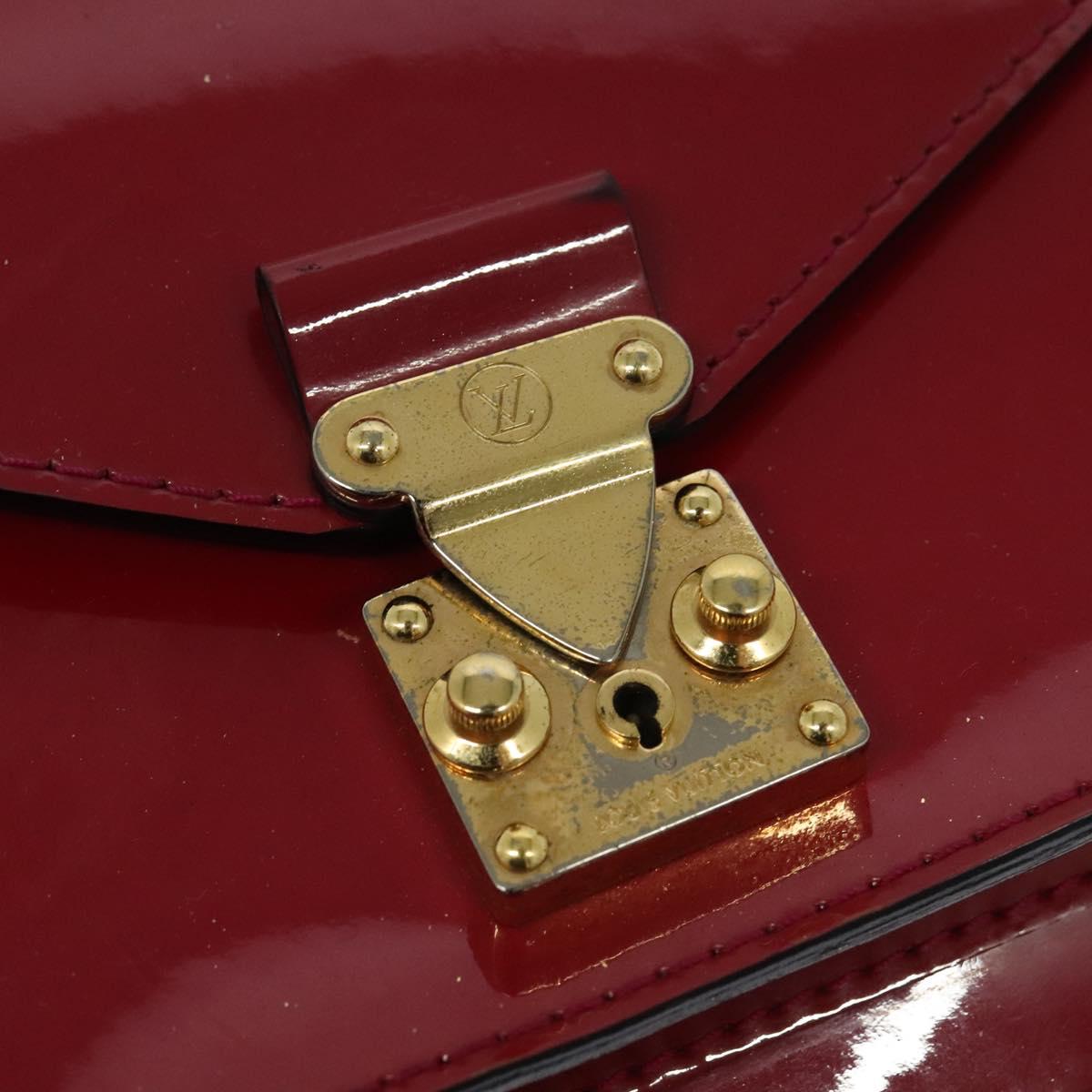 LOUIS VUITTON Vernis Monceau BB Hand Bag 2way Rose Andian M91579 LV Auth 127225