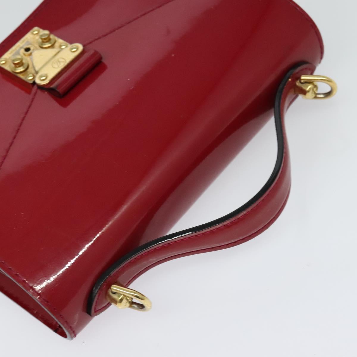 LOUIS VUITTON Vernis Monceau BB Hand Bag 2way Rose Andian M91579 LV Auth 127225