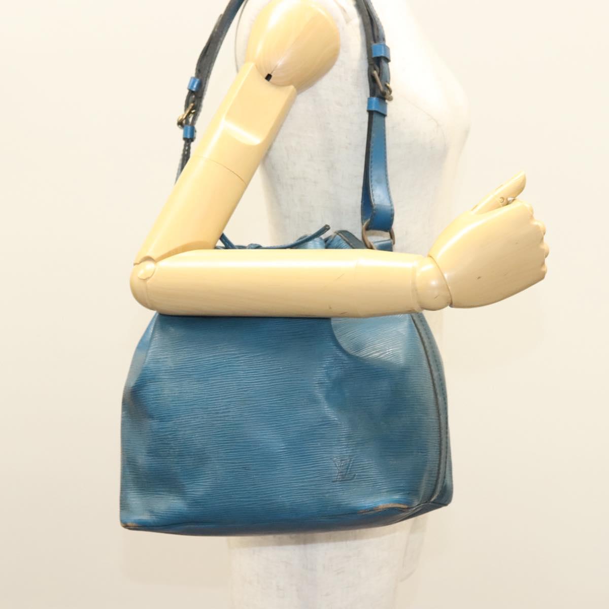 LOUIS VUITTON Epi Petit Noe Shoulder Bag Blue M44105 LV Auth 127238