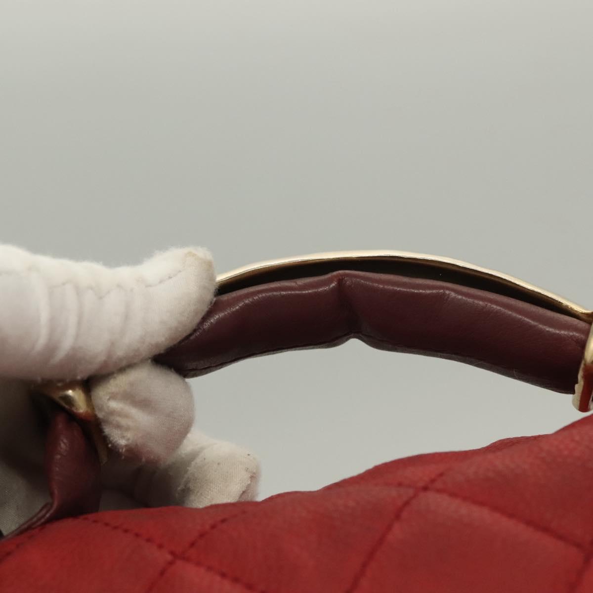 CHANEL Matelasse Chain Shoulder Bag Caviar Skin Red CC Auth 127257