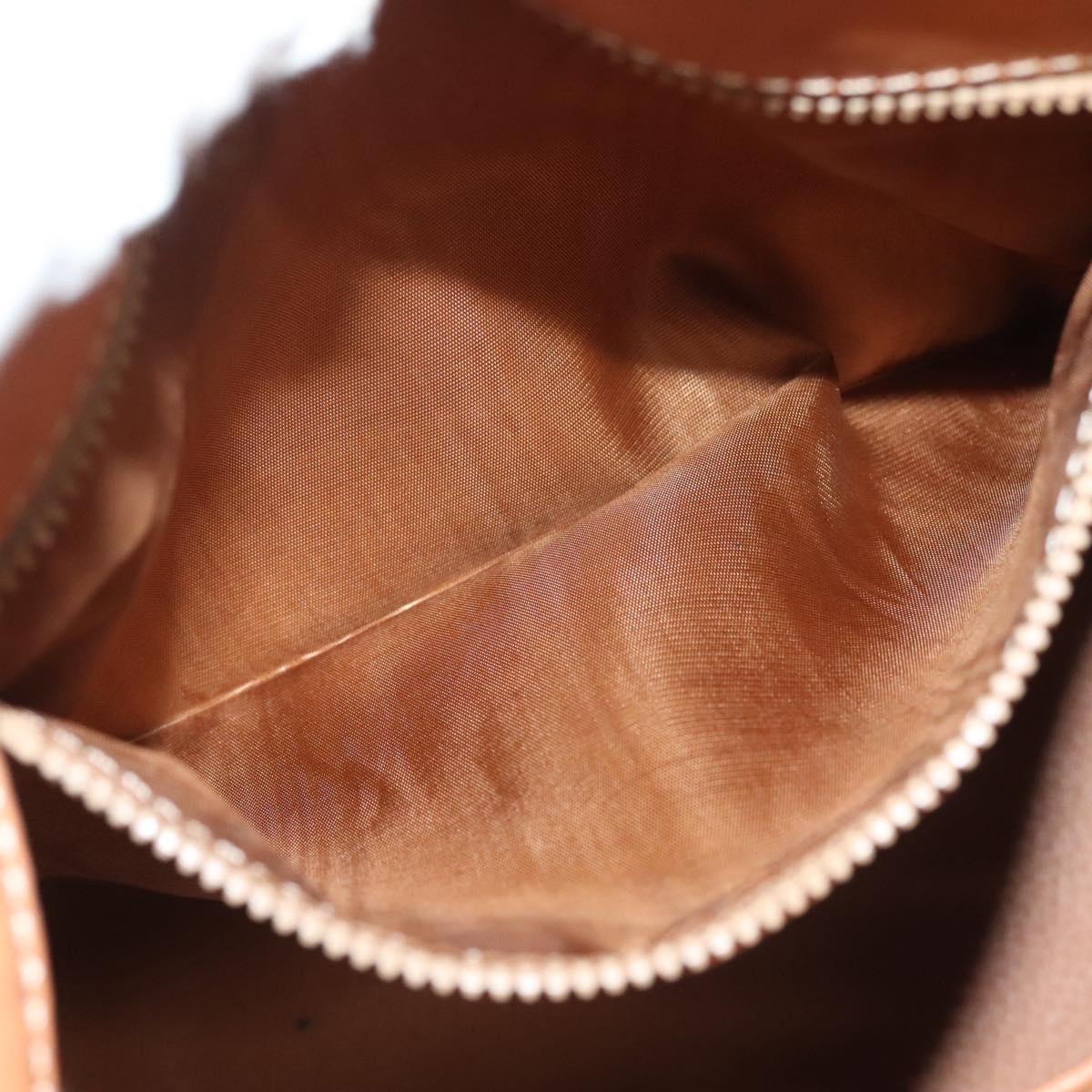 CELINE Macadam Canvas Shoulder Bag PVC Brown Gold Auth 127309