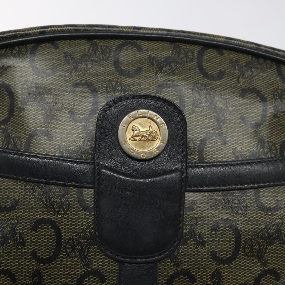 CELINE C Sulky Shoulder Bag PVC Navy Gold Auth 127311