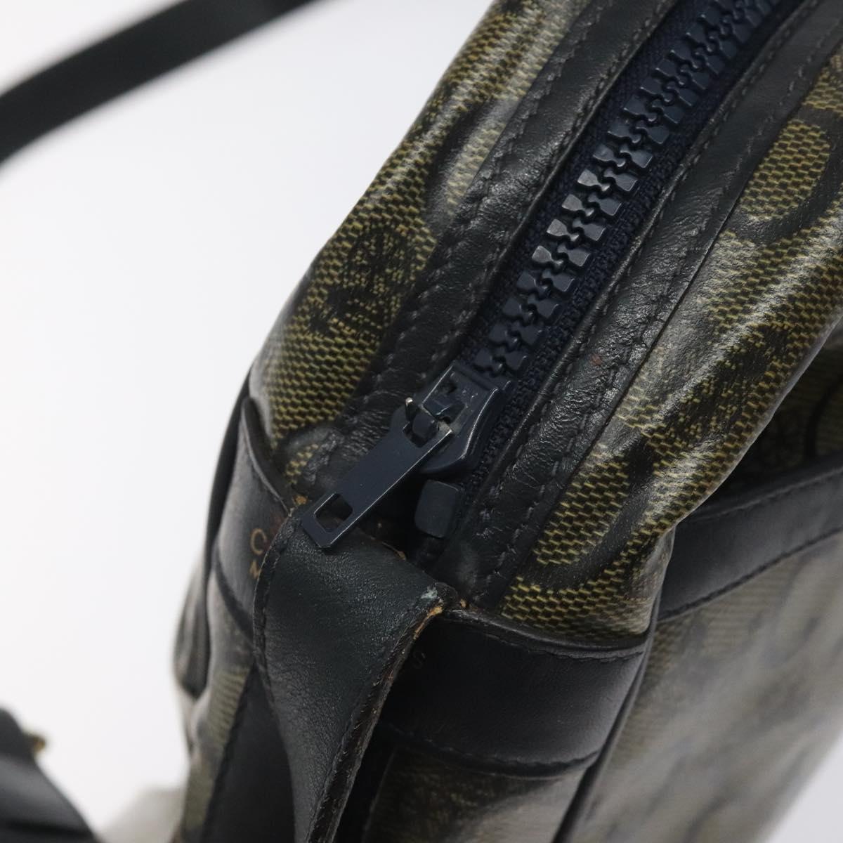 CELINE C Sulky Shoulder Bag PVC Navy Gold Auth 127311
