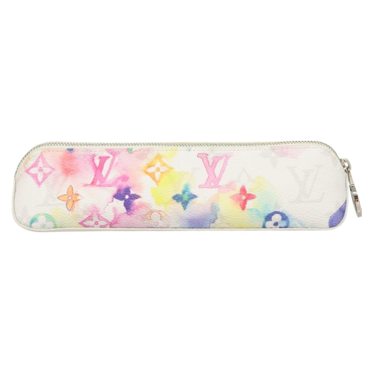 LOUIS VUITTON Monogram Watercolor Trousse Elizabeth Pen Case GI0591 Auth 127326