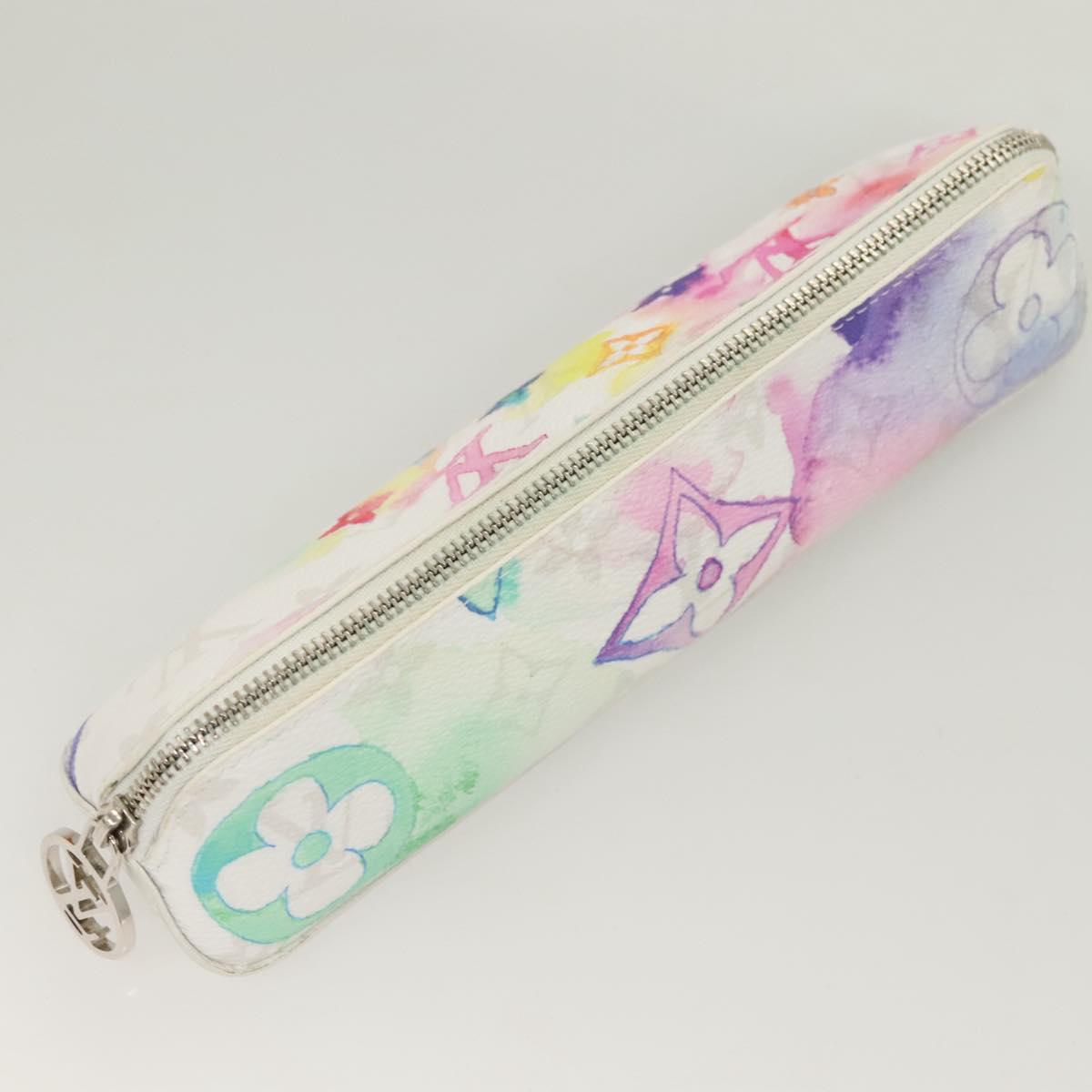 LOUIS VUITTON Monogram Watercolor Trousse Elizabeth Pen Case GI0591 Auth 127326