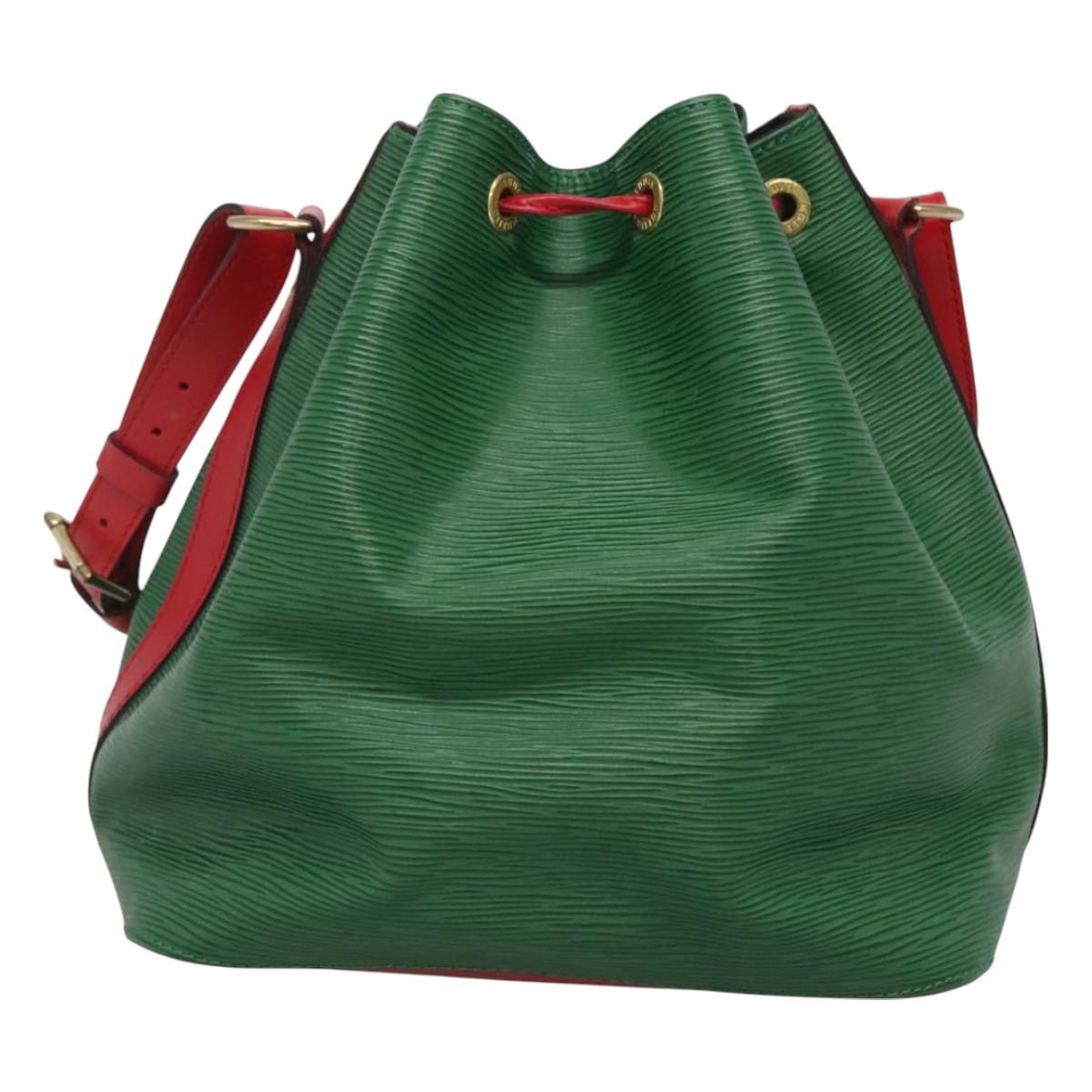LOUIS VUITTON Epi Petit Noe Shoulder Bag Bicolor Green Red M44147 LV Auth 127353