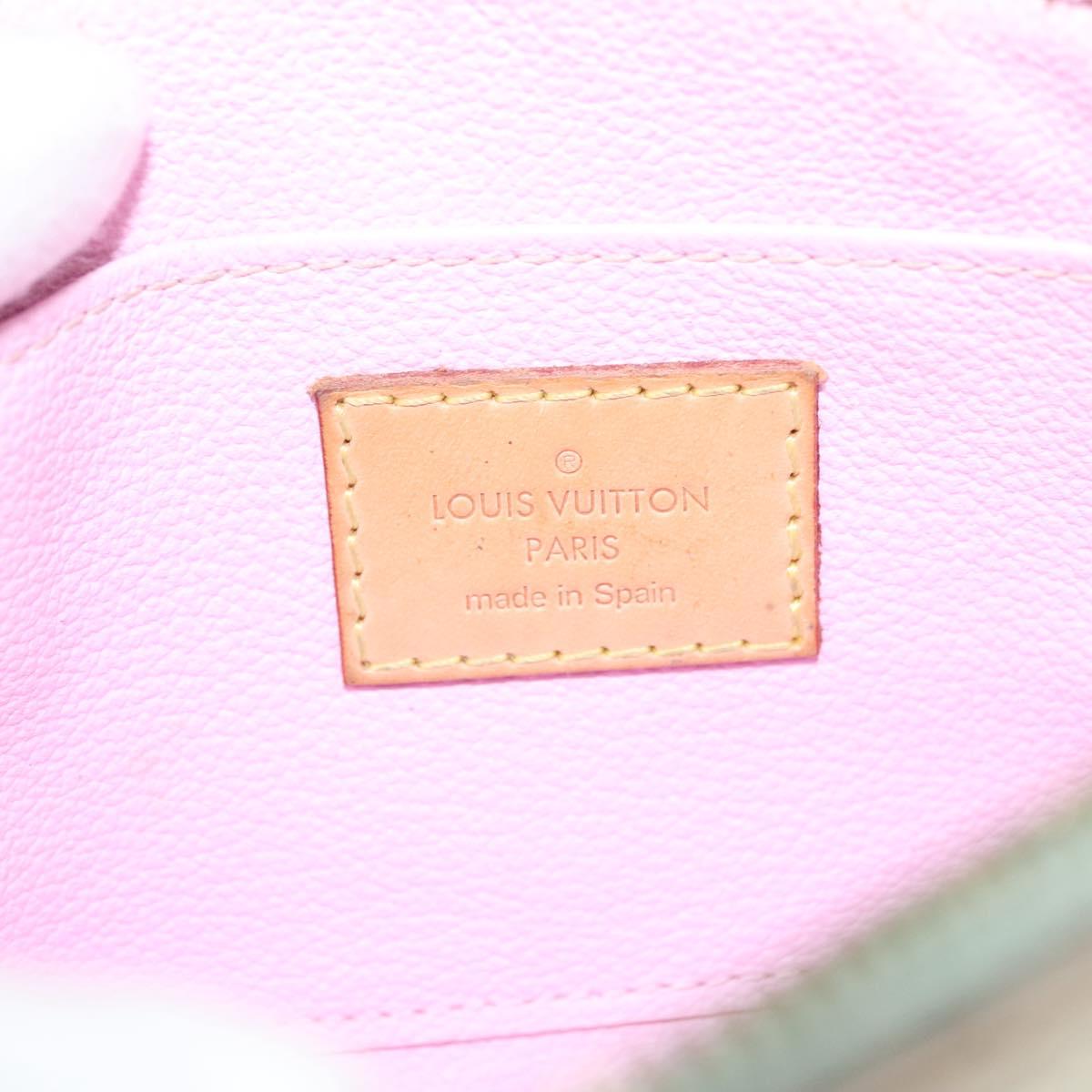 LOUIS VUITTON Monogram Multicolor Pochette Cosmetic White M47354 Auth 127372