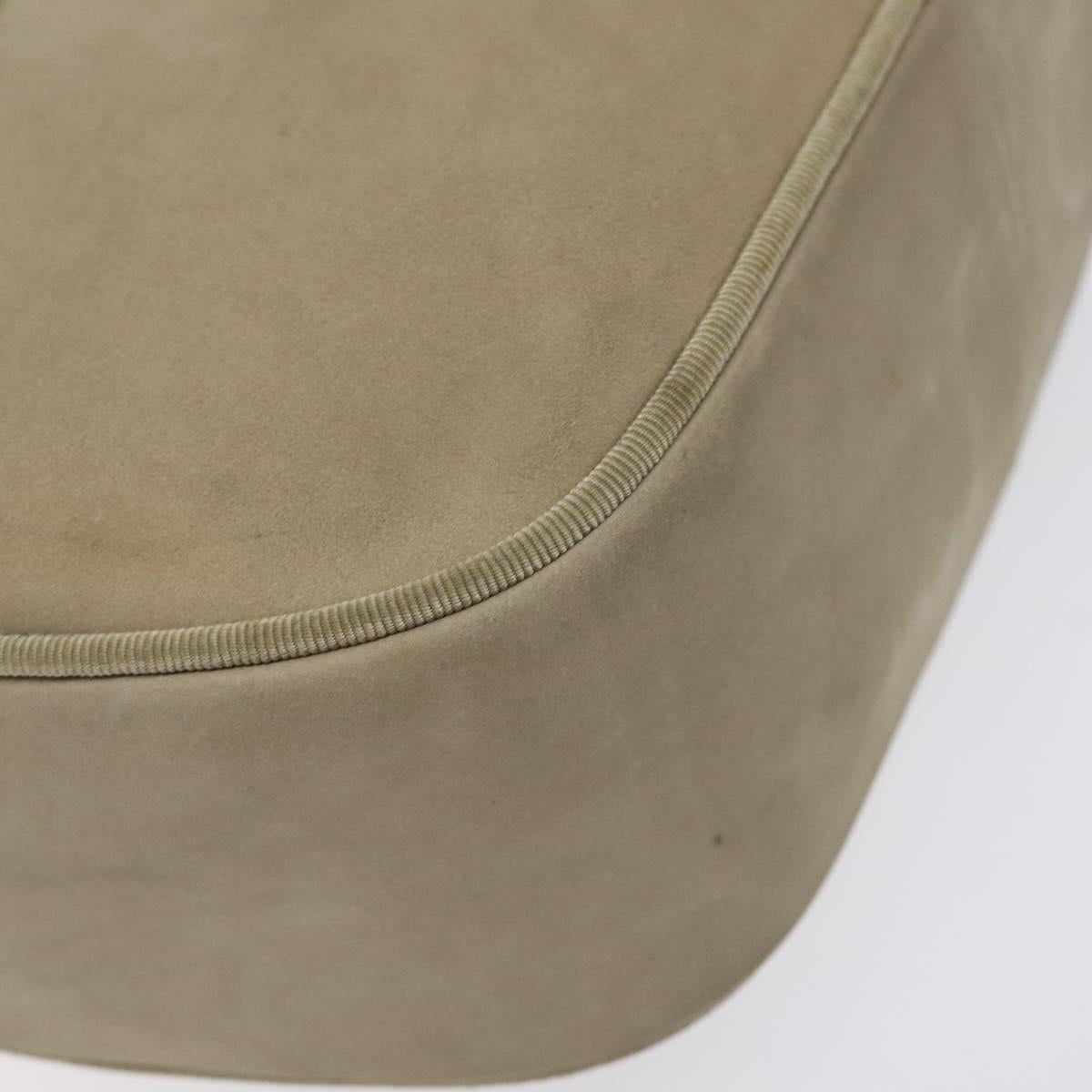 Salvatore Ferragamo Vala Shoulder Bag Suede Beige Gold Auth 127380