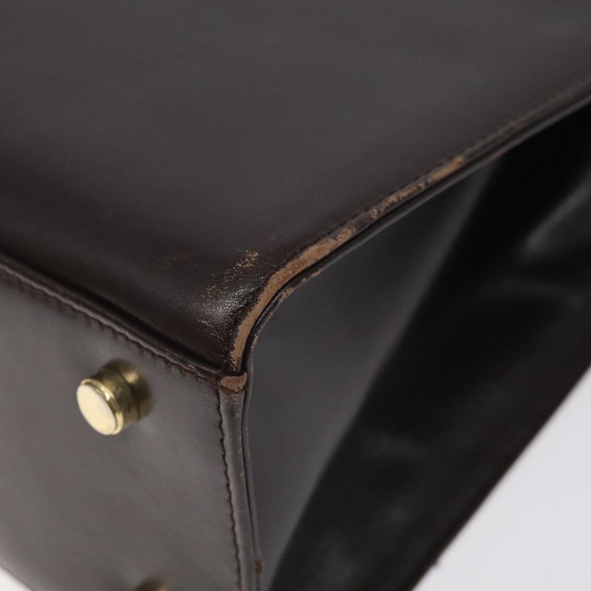 Salvatore Ferragamo Shoulder Bag Leather Brown Gold Auth 127385