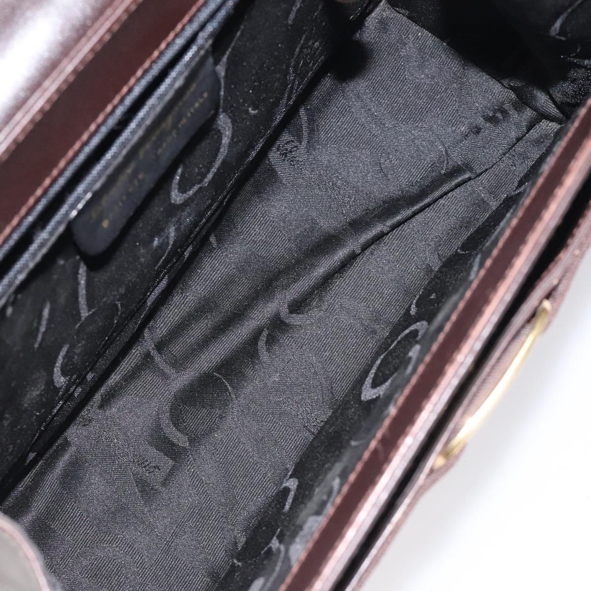 Salvatore Ferragamo Shoulder Bag Leather Brown Gold Auth 127385
