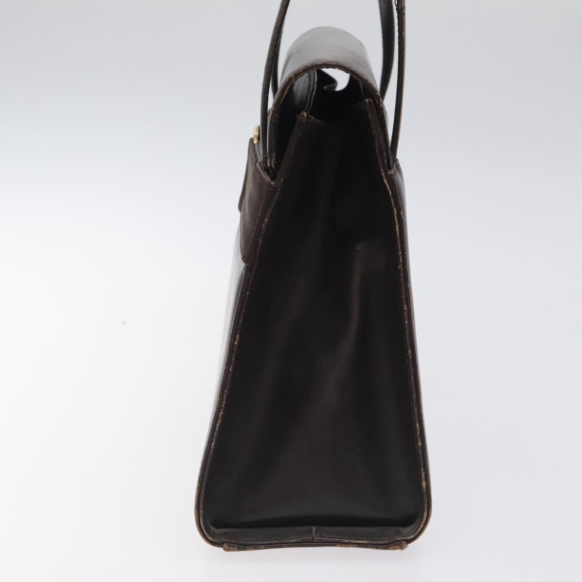 Salvatore Ferragamo Shoulder Bag Leather Brown Gold Auth 127385