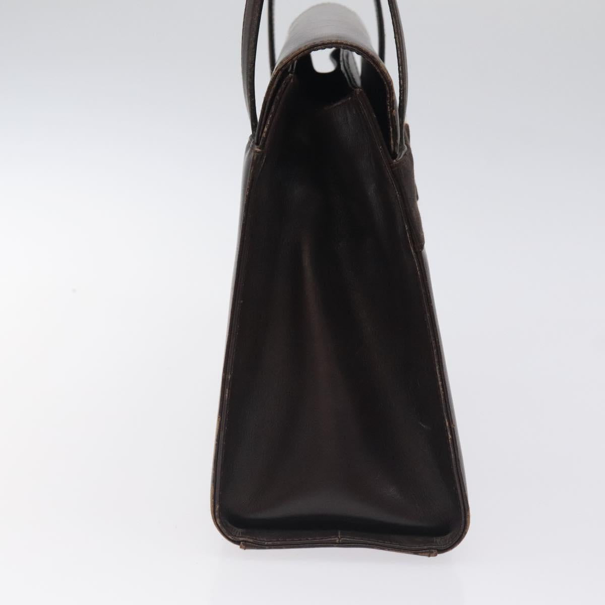 Salvatore Ferragamo Shoulder Bag Leather Brown Gold Auth 127385