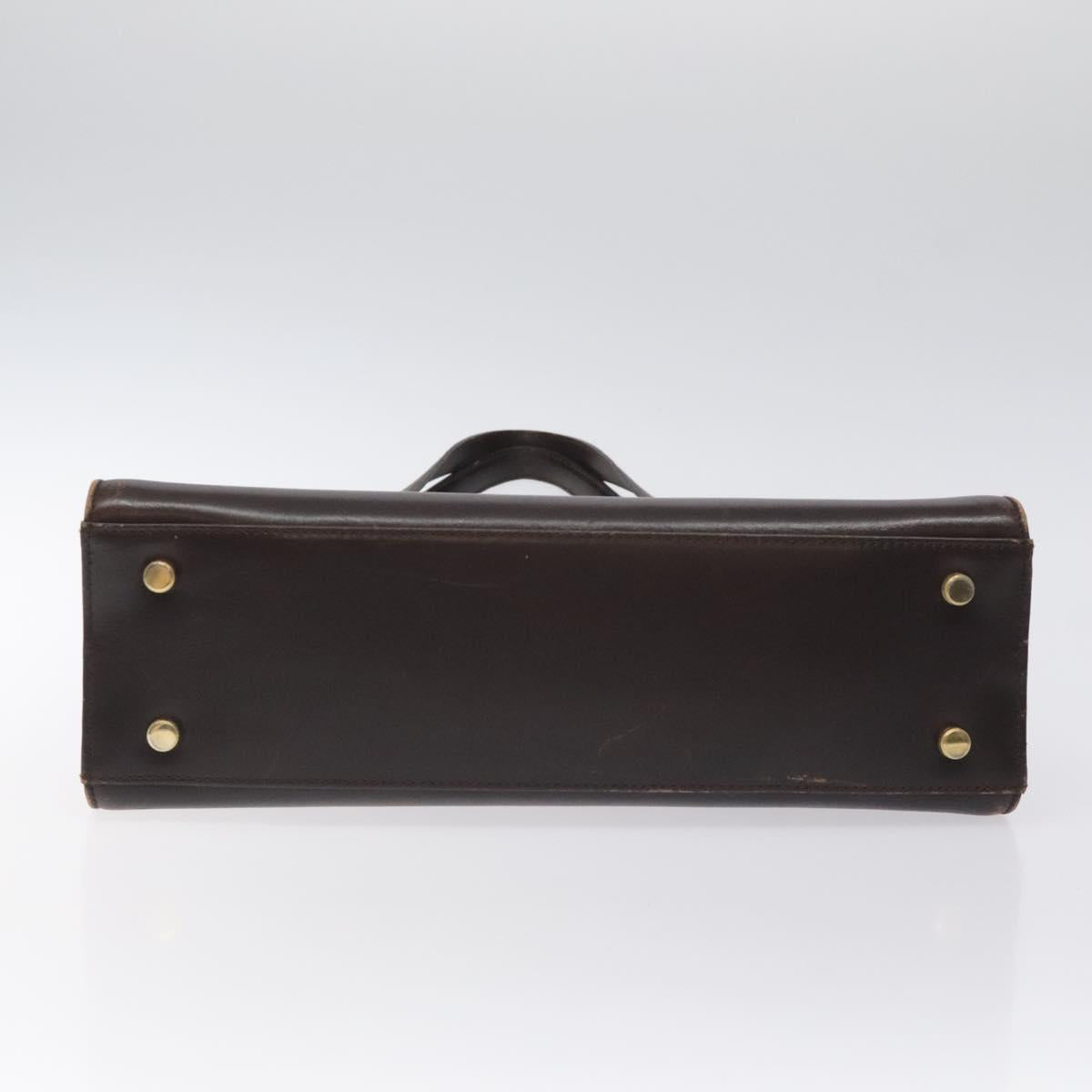 Salvatore Ferragamo Shoulder Bag Leather Brown Gold Auth 127385