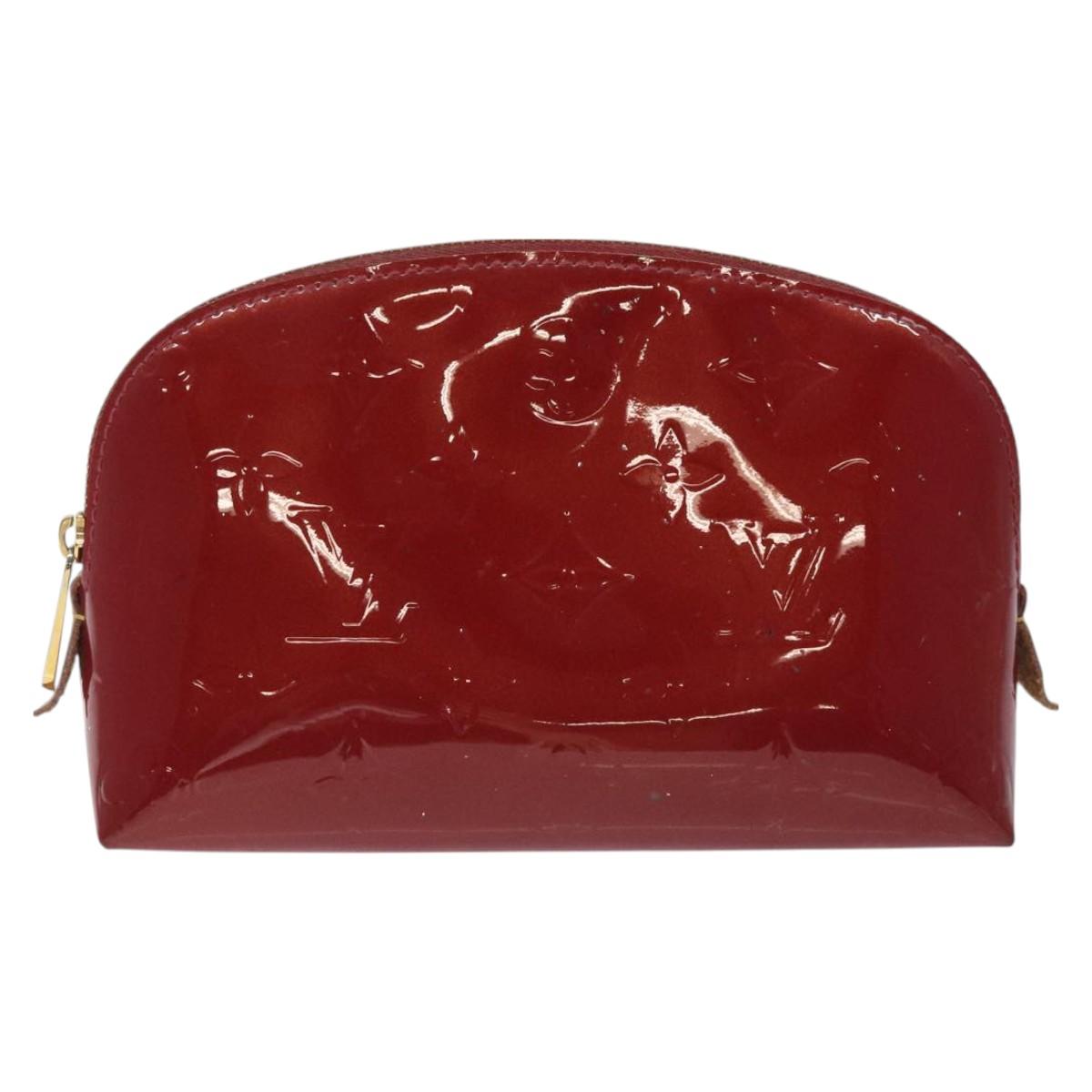 LOUIS VUITTON Vernis Pochette Cosmetic Pouch Pomme D'amour M91496 LV Auth 127419