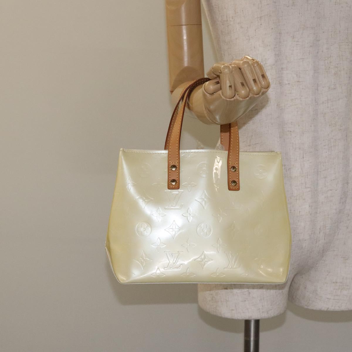 LOUIS VUITTON Monogram Vernis Reade PM Hand Bag Perle M91336 LV Auth 127438