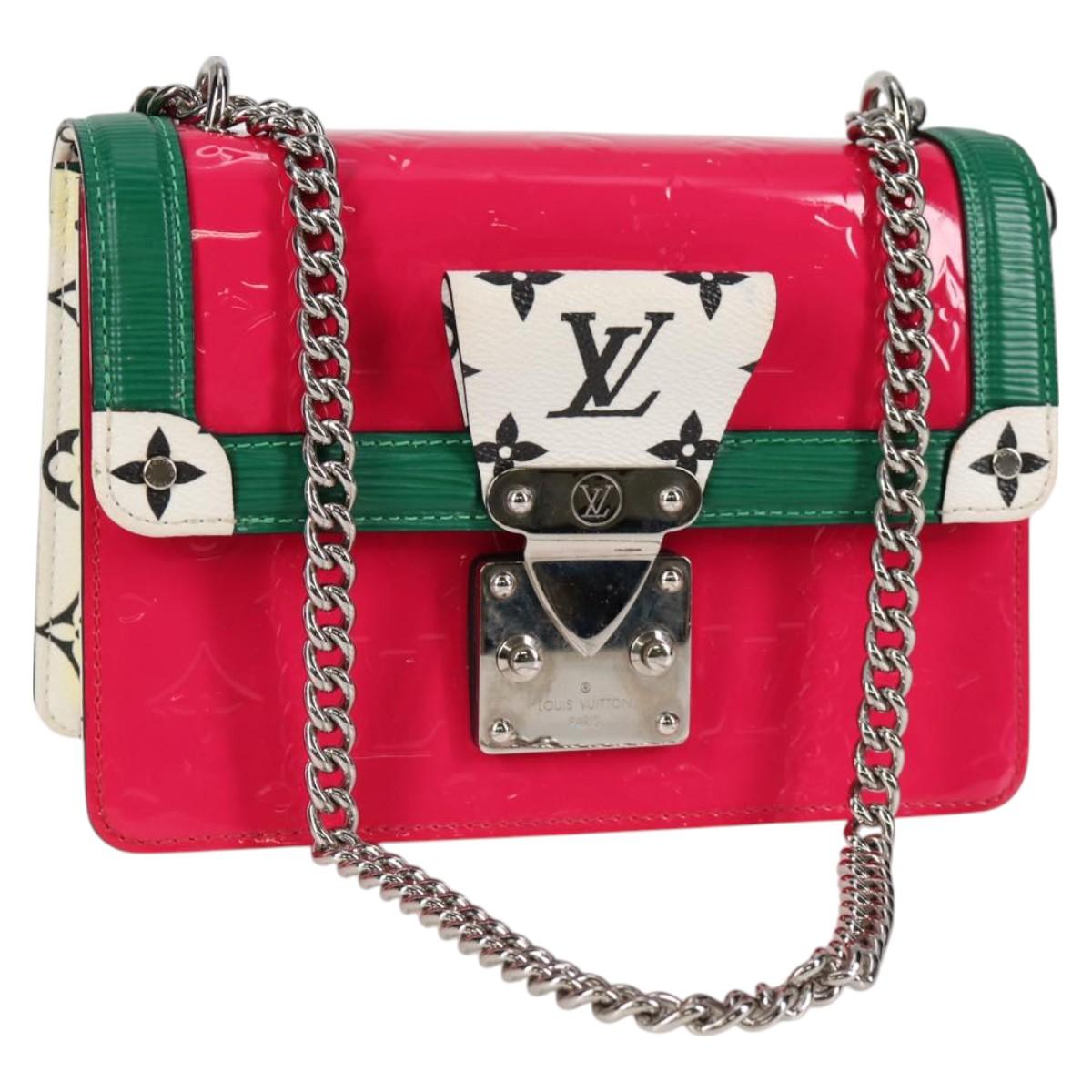 LOUIS VUITTON Vernis Winewood PM Shoulder Bag Rose Pop M90443 LV Auth 127441M