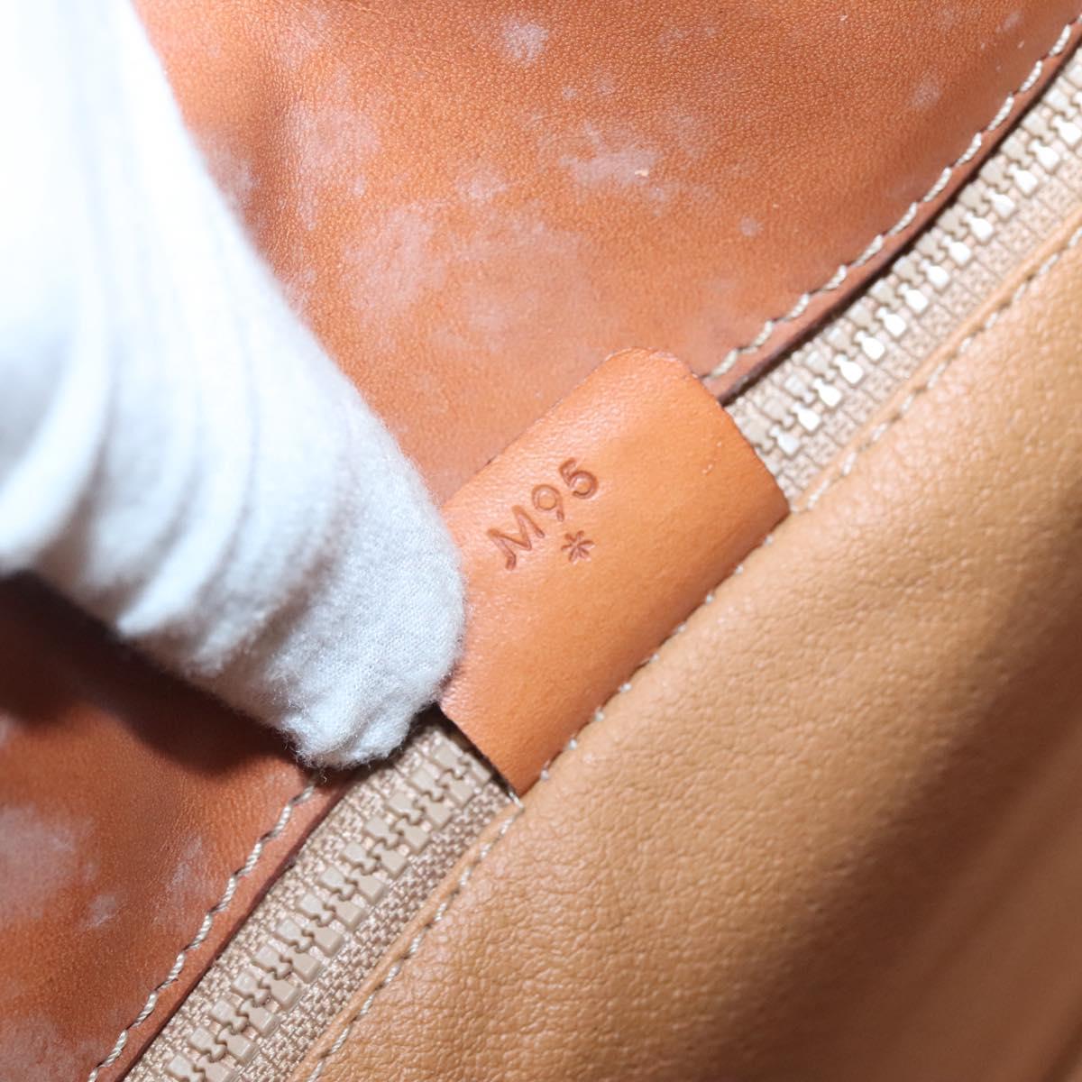 CELINE Macadam Canvas Shoulder Bag PVC Brown Gold Auth 127455