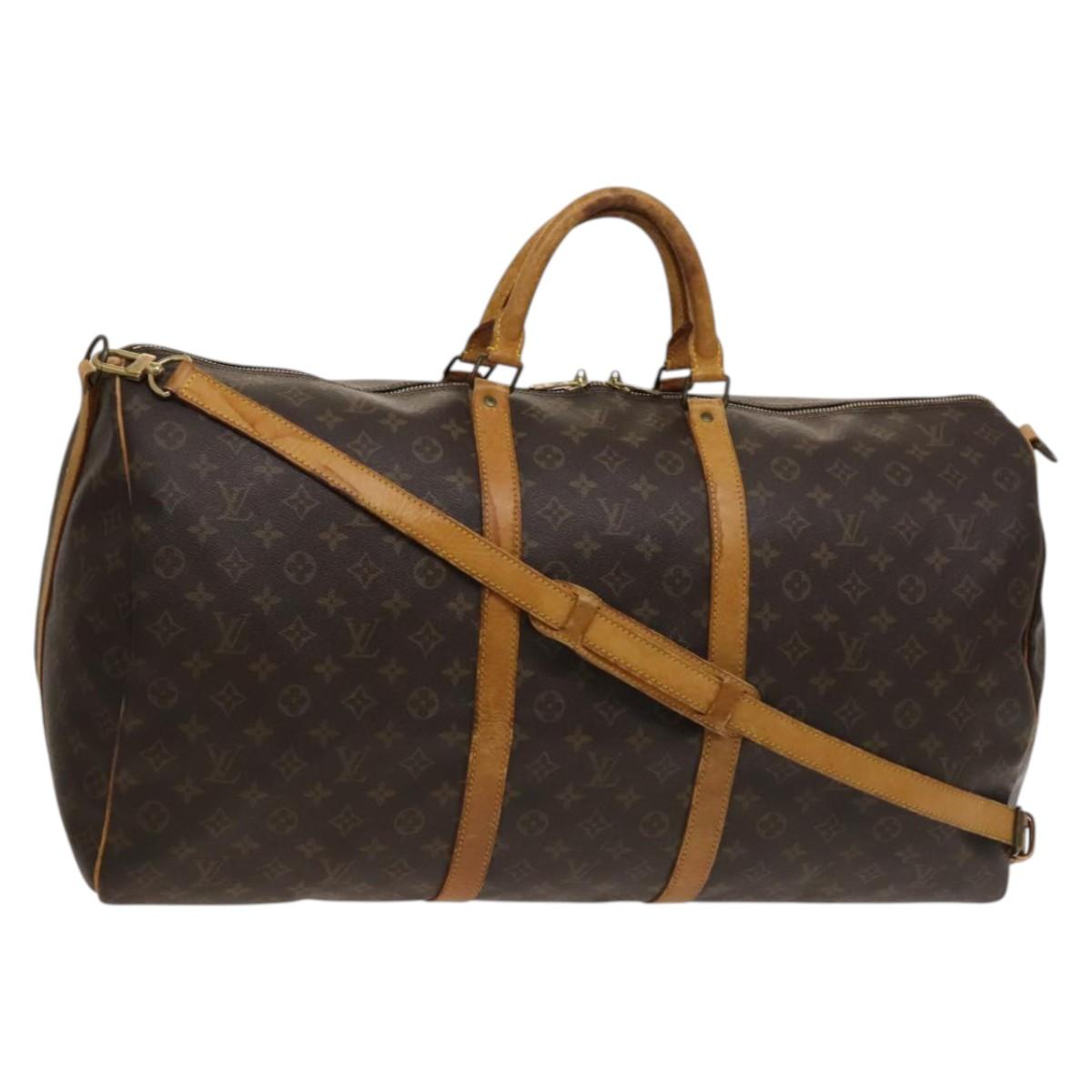 LOUIS VUITTON Monogram Keepall Bandouliere 60 Boston Bag M41412 LV Auth 127460