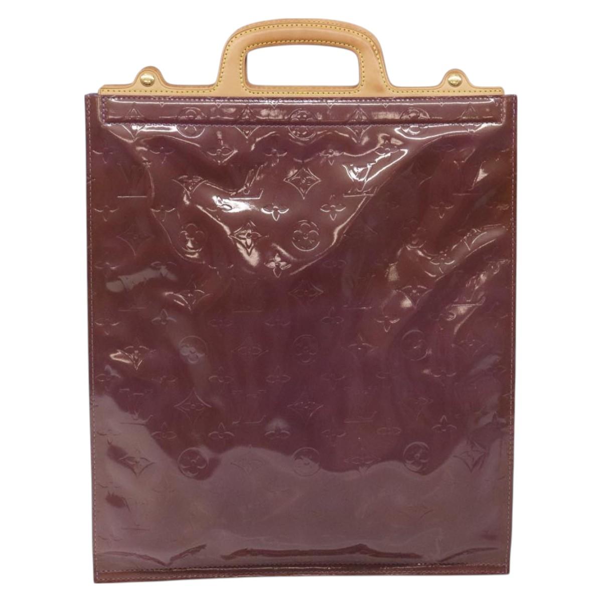 LOUIS VUITTON Monogram Vernis Stanton Tote Bag Purple Viole M91079 Auth 127464
