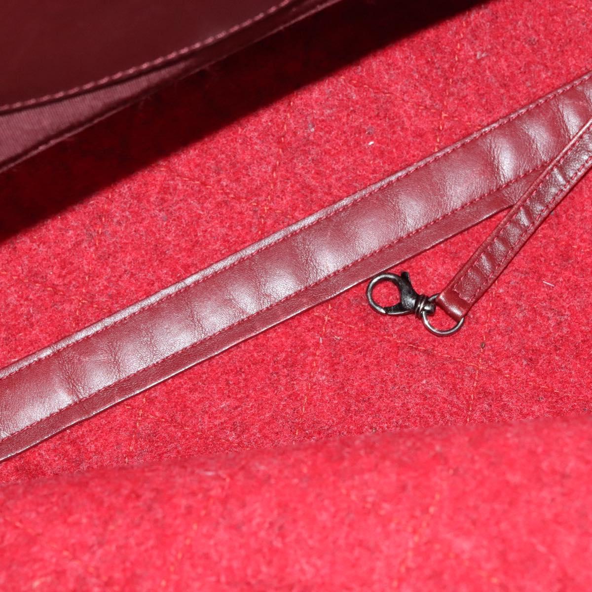 CHANEL Matelasse Chain Shoulder Bag Wool 2way Red CC Auth 127480