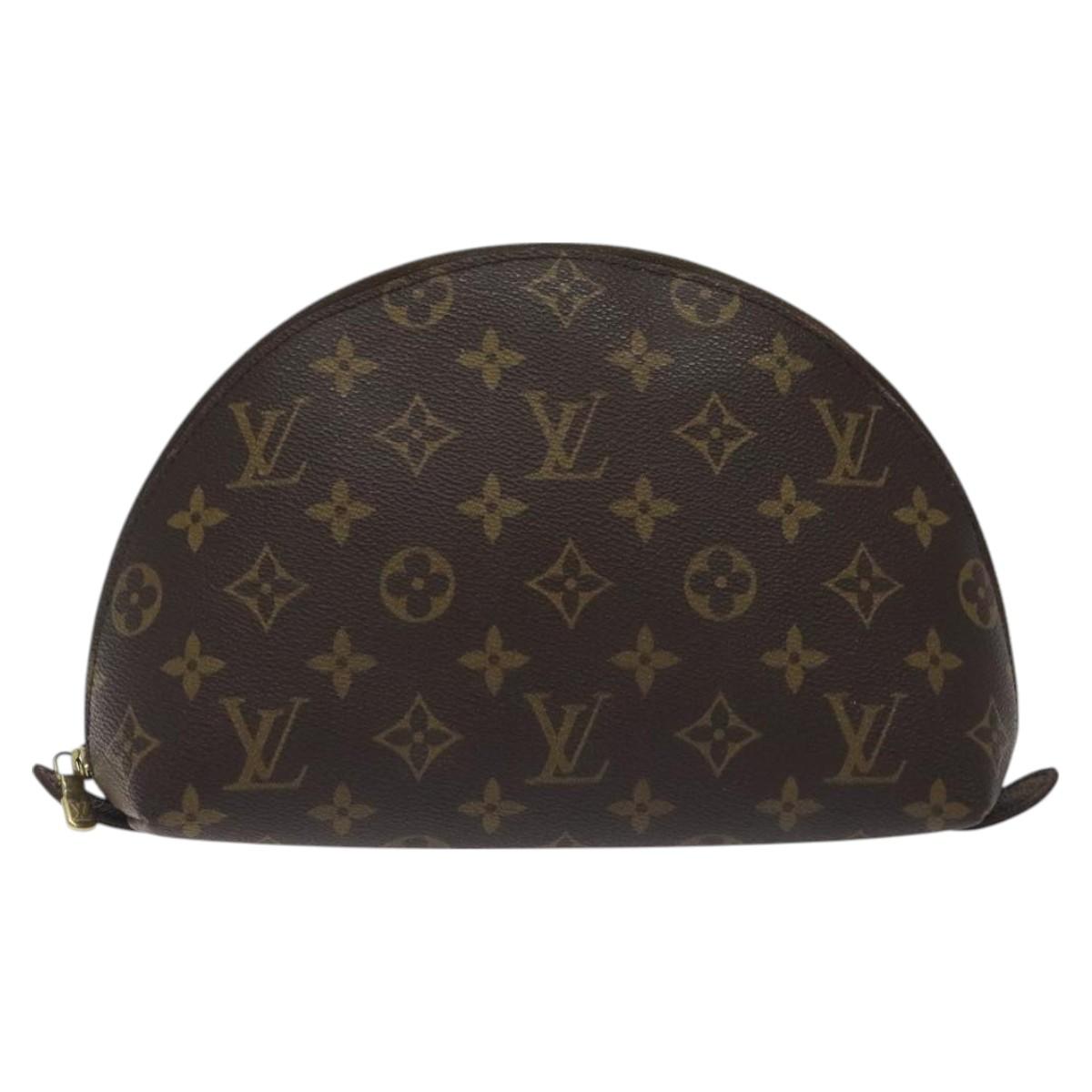 LOUIS VUITTON Monogram Trousse Demi Ronde Cosmetic Pouch M47520 LV Auth 127488