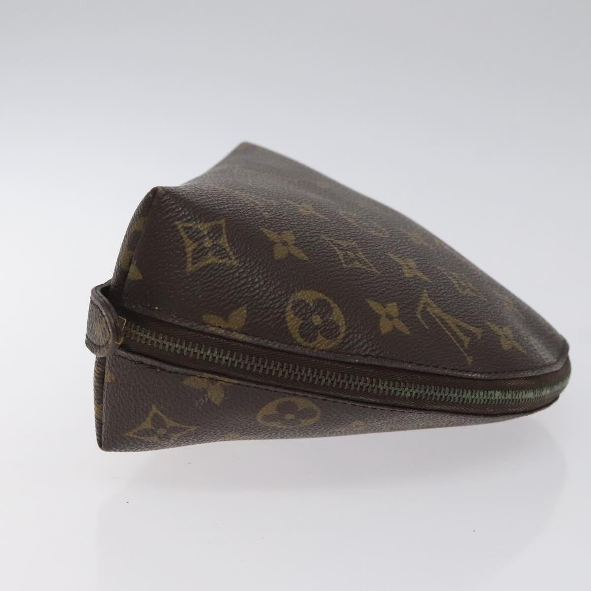 LOUIS VUITTON Monogram Trousse Demi Ronde Cosmetic Pouch M47520 LV Auth 127488