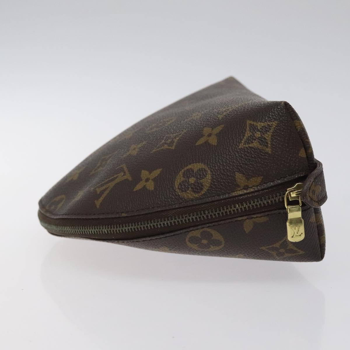 LOUIS VUITTON Monogram Trousse Demi Ronde Cosmetic Pouch M47520 LV Auth 127488