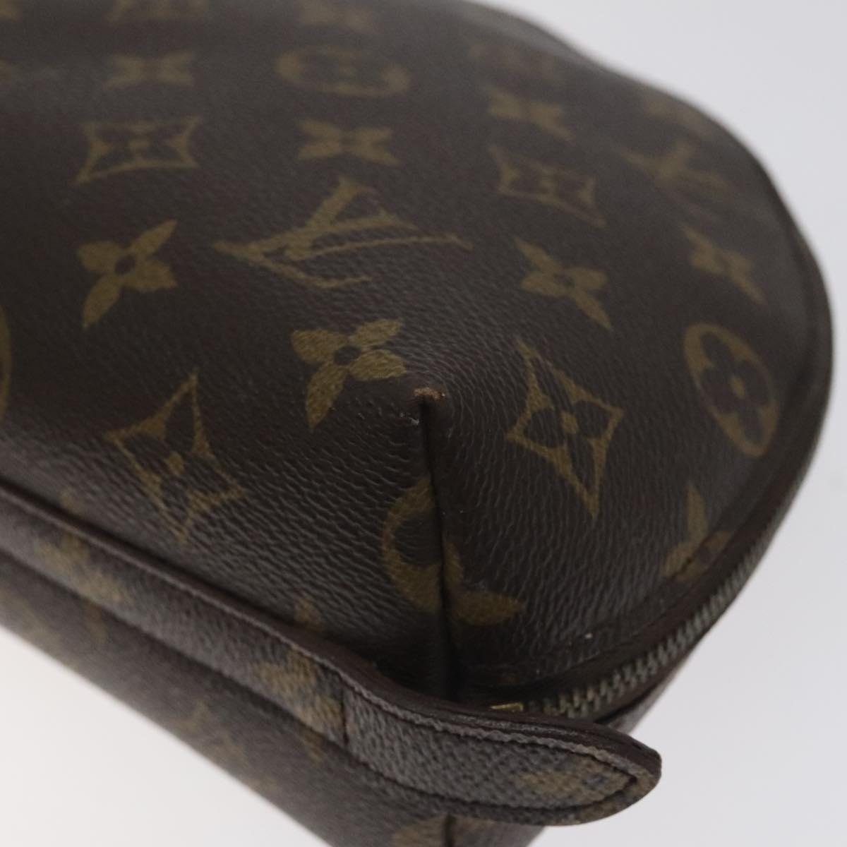 LOUIS VUITTON Monogram Trousse Demi Ronde Cosmetic Pouch M47520 LV Auth 127488