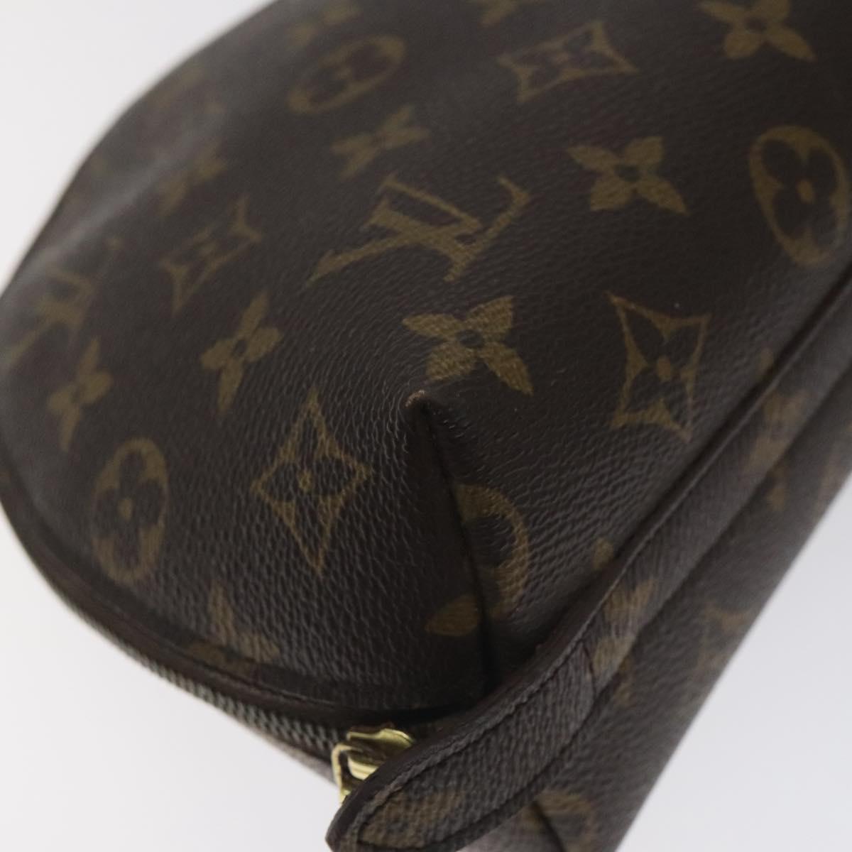 LOUIS VUITTON Monogram Trousse Demi Ronde Cosmetic Pouch M47520 LV Auth 127488