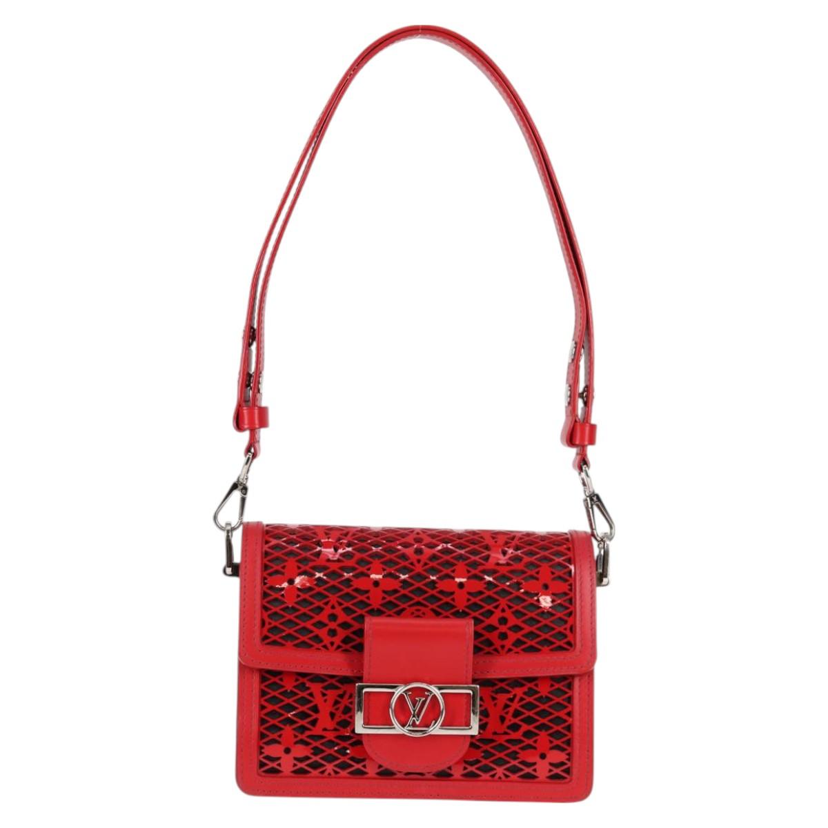 LOUIS VUITTON Monogram Lace Dauphine Mini Shoulder Bag Red M20359 Auth 127494M
