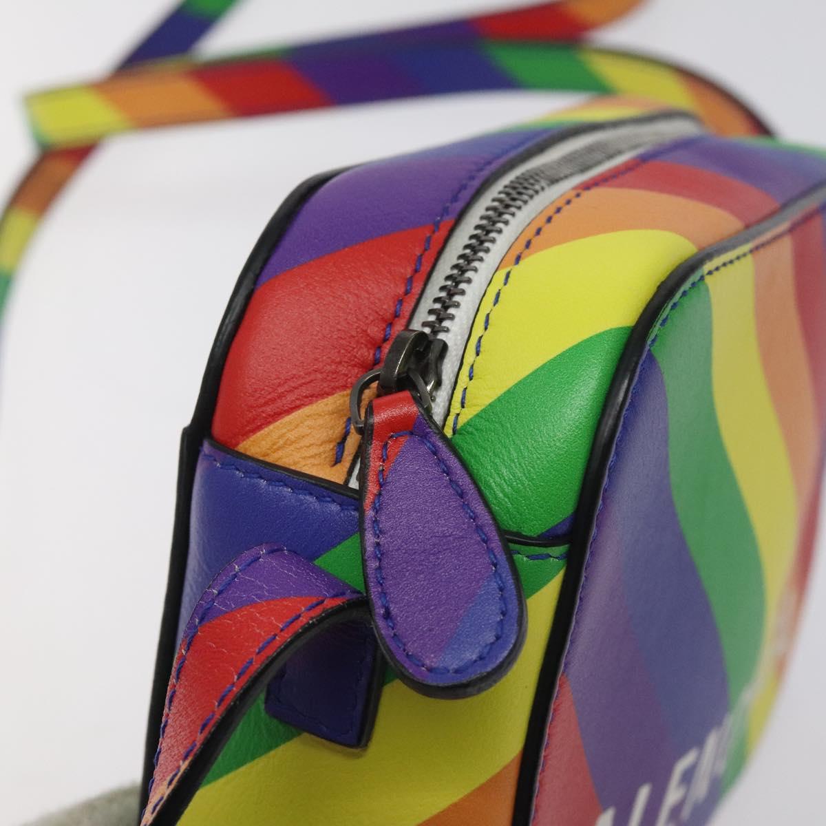 BALENCIAGA Shoulder Bag Leather Rainbow Auth 127502
