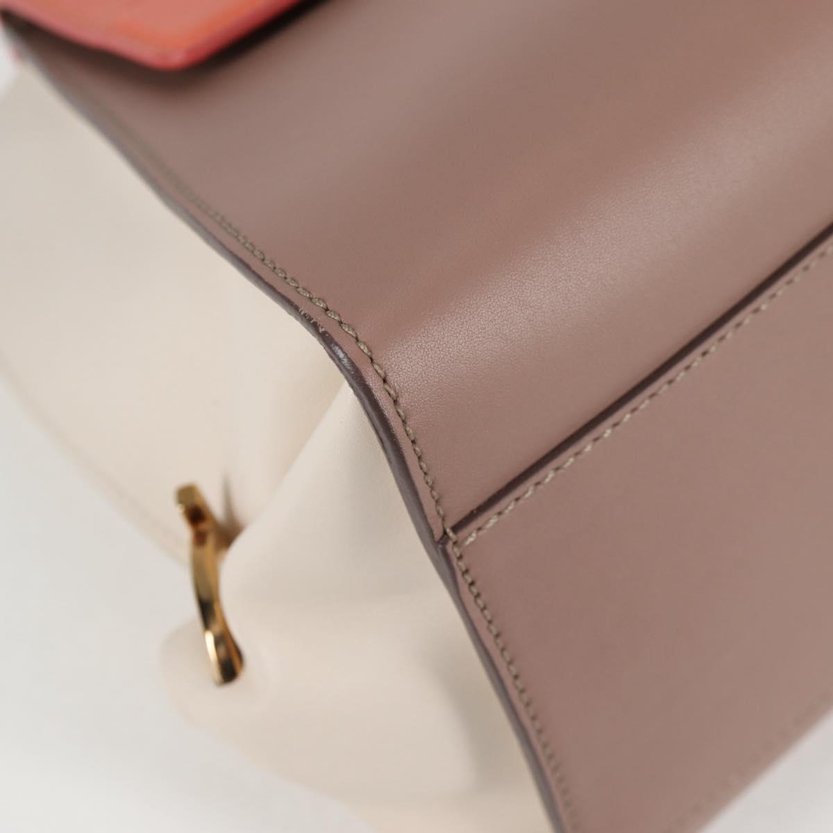 Salvatore Ferragamo Gancini Sofia Hand Bag Leather 2way Pink Gold Auth 127533M