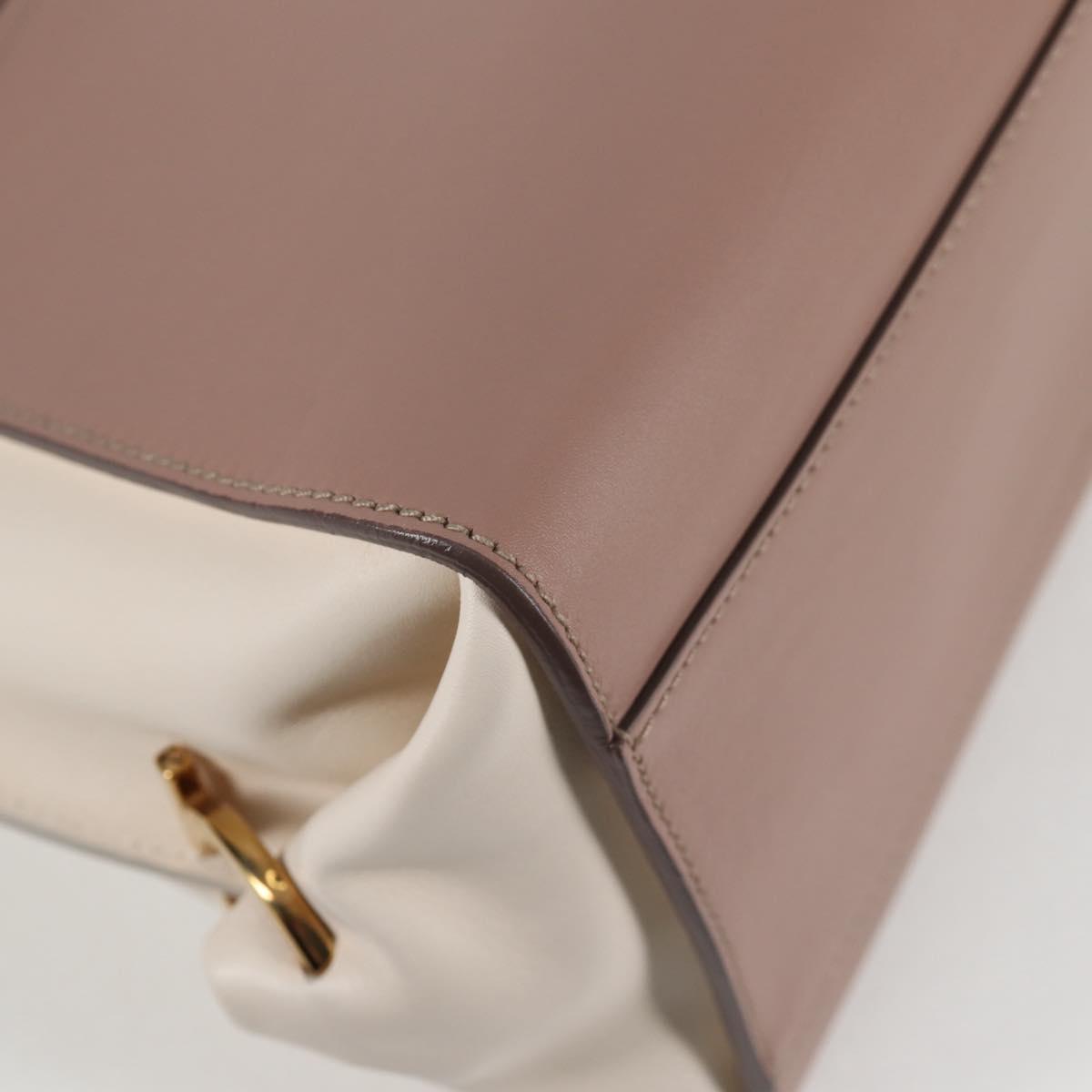 Salvatore Ferragamo Gancini Sofia Hand Bag Leather 2way Pink Gold Auth 127533M