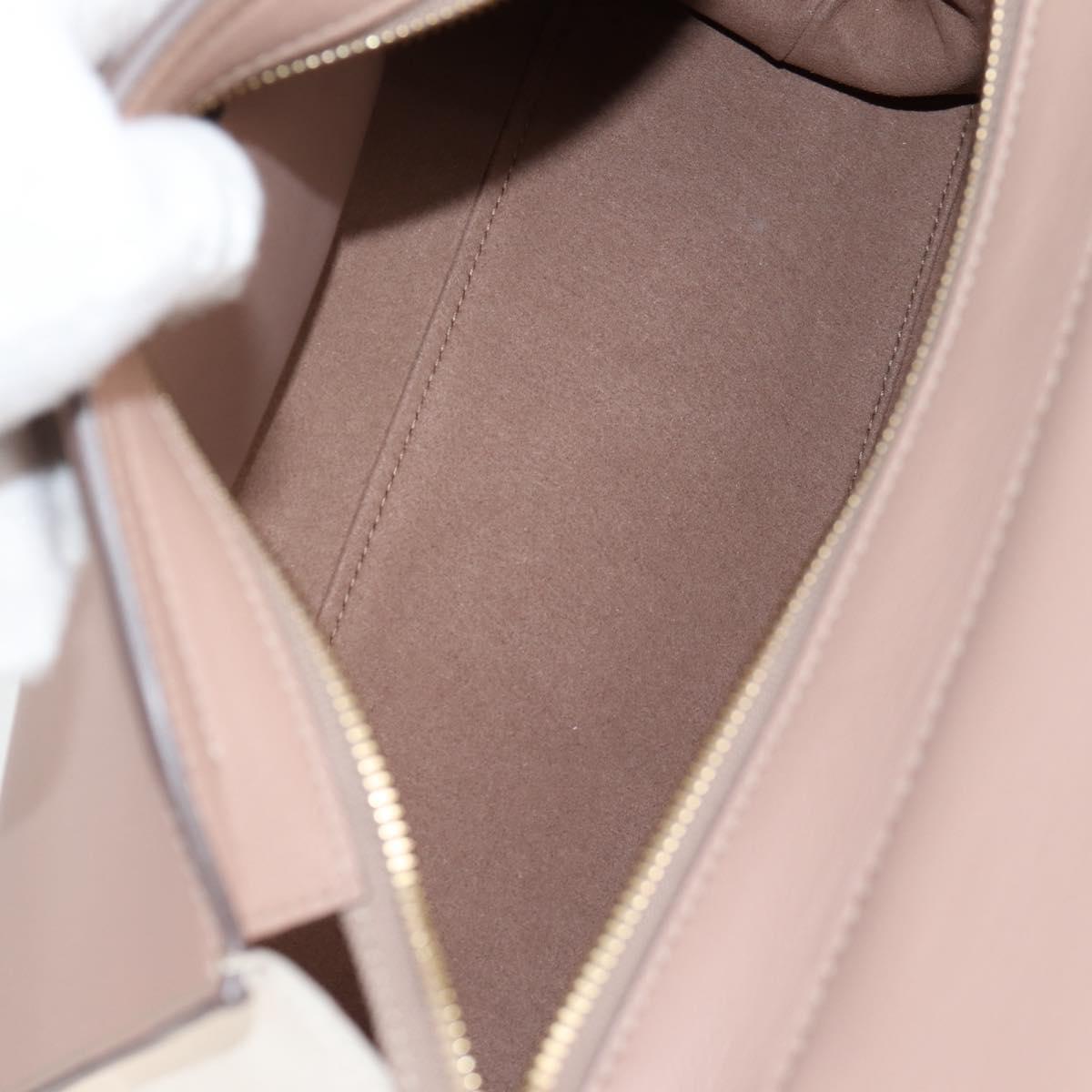 Salvatore Ferragamo Gancini Sofia Hand Bag Leather 2way Pink Gold Auth 127533M