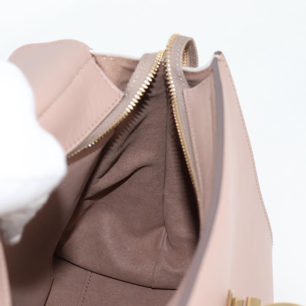 Salvatore Ferragamo Gancini Sofia Hand Bag Leather 2way Pink Gold Auth 127533M