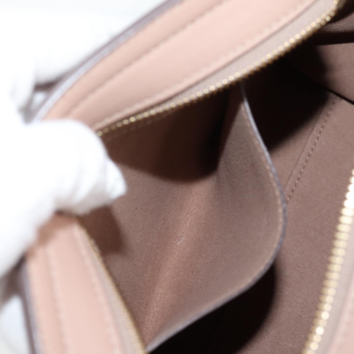 Salvatore Ferragamo Gancini Sofia Hand Bag Leather 2way Pink Gold Auth 127533M