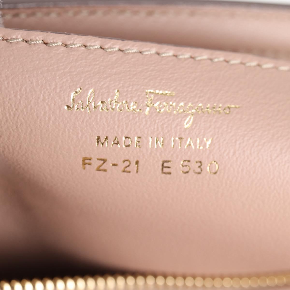 Salvatore Ferragamo Gancini Sofia Hand Bag Leather 2way Pink Gold Auth 127533M