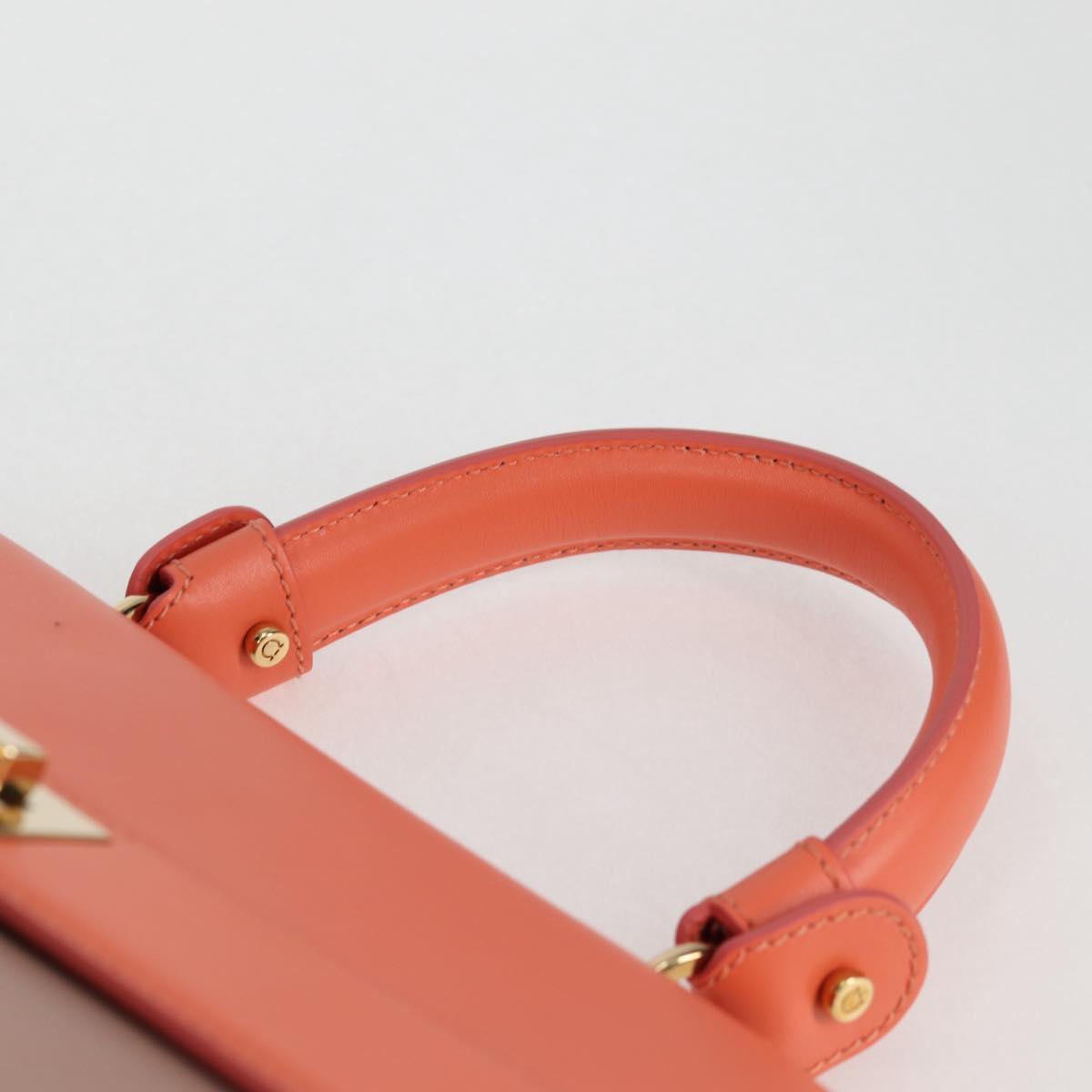 Salvatore Ferragamo Gancini Sofia Hand Bag Leather 2way Pink Gold Auth 127533M