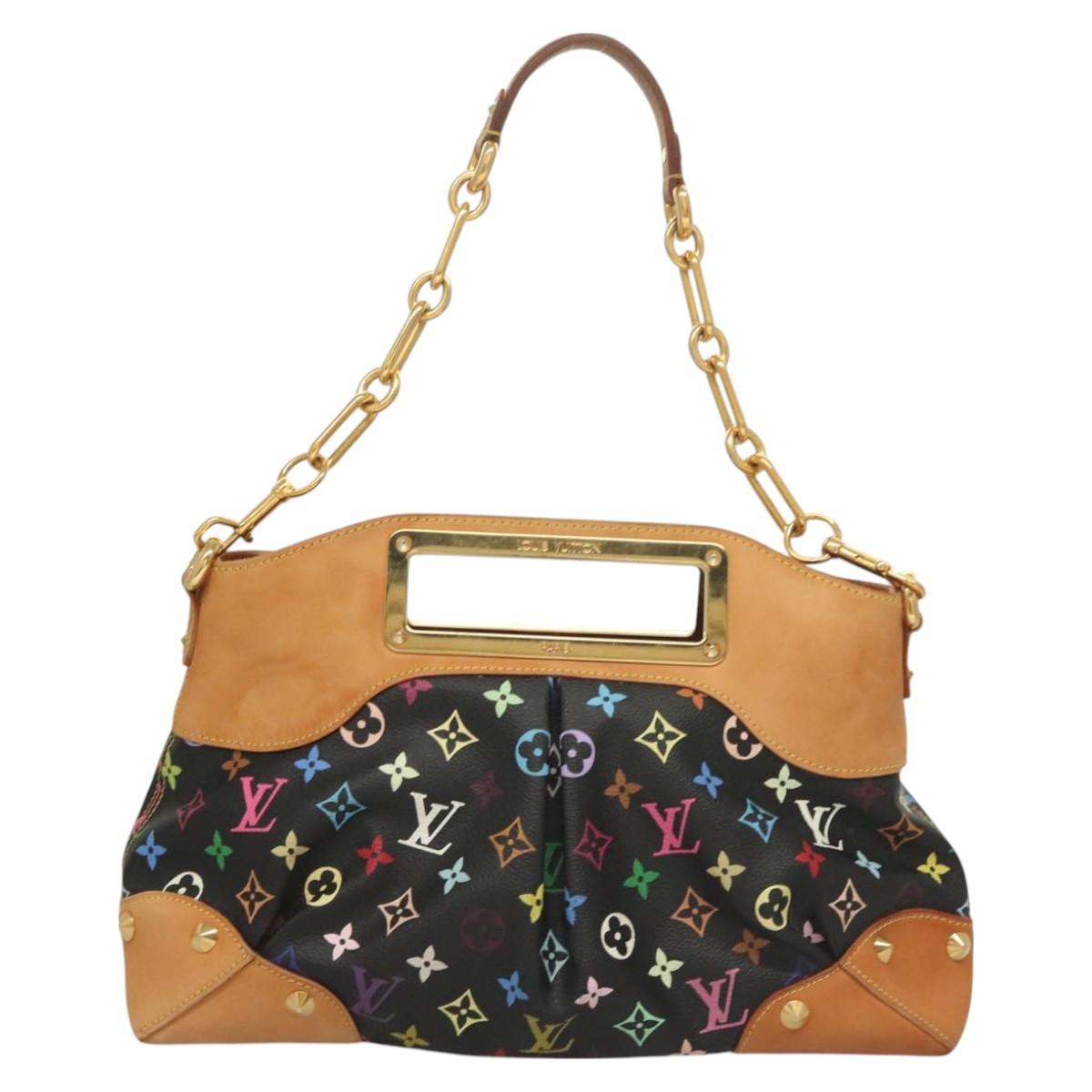 LOUIS VUITTON Monogram Multicolor Judy MM Bag 2Way Black M40256 LV Auth 127563V