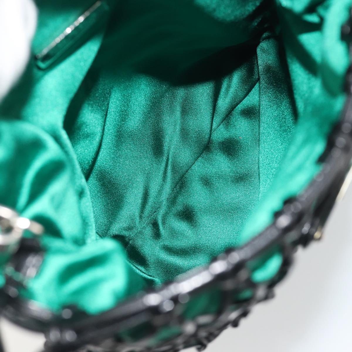 PRADA Chain Shoulder Bag Satin Green Auth 127567